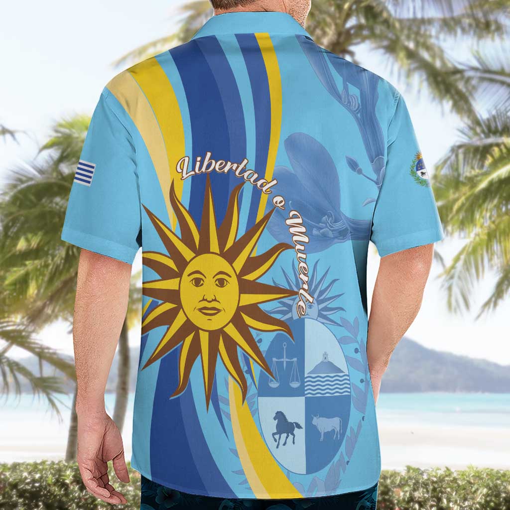 Uruguay Independence Day Hawaiian Shirt Sol de Mayo Erythrina Crista Galli - Wonder Print Shop