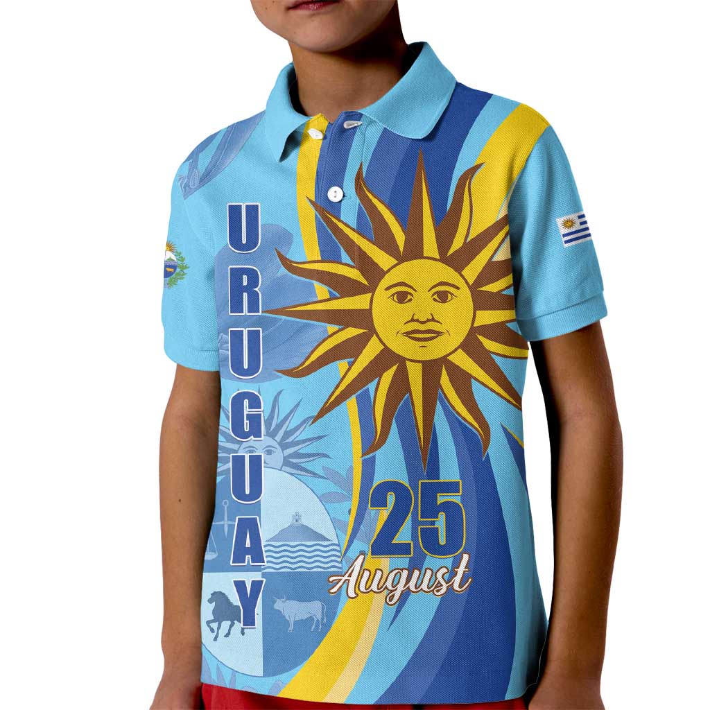 Uruguay Independence Day Kid Polo Shirt Sol de Mayo Erythrina Crista Galli - Wonder Print Shop