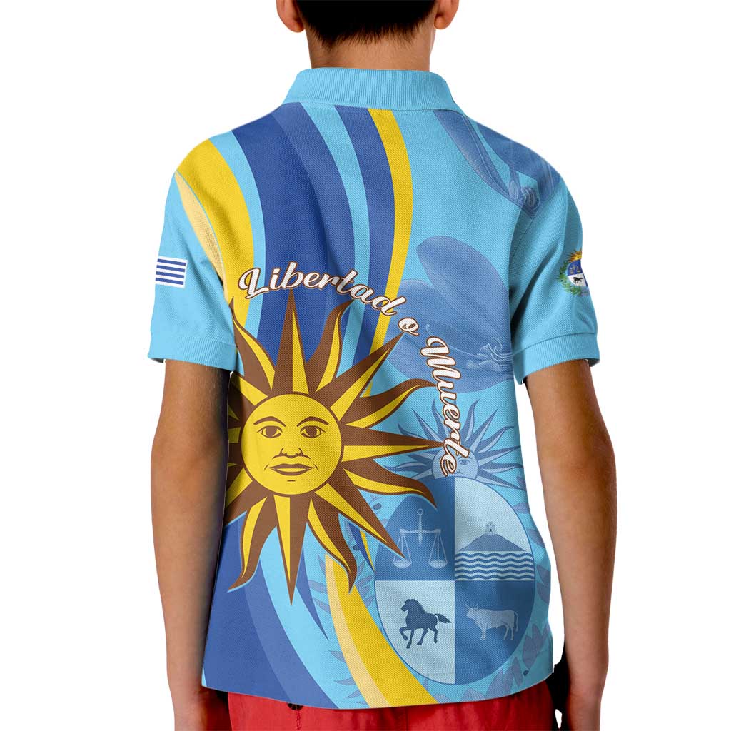 Uruguay Independence Day Kid Polo Shirt Sol de Mayo Erythrina Crista Galli - Wonder Print Shop