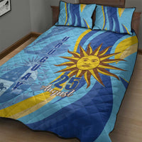 Uruguay Independence Day Quilt Bed Set Sol de Mayo Erythrina Crista Galli - Wonder Print Shop
