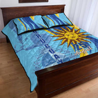 Uruguay Independence Day Quilt Bed Set Sol de Mayo Erythrina Crista Galli - Wonder Print Shop