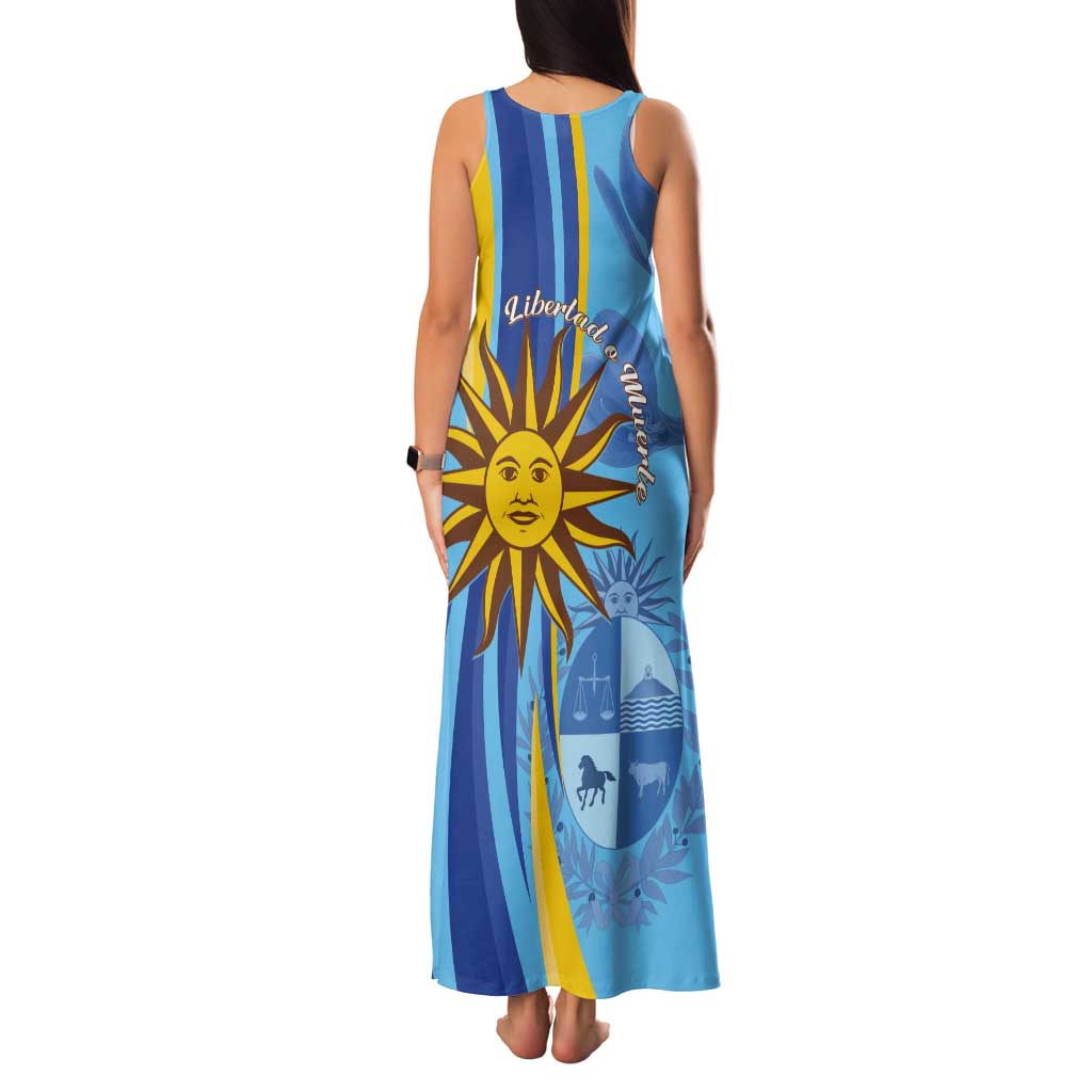 Uruguay Independence Day Tank Maxi Dress Sol de Mayo Erythrina Crista Galli - Wonder Print Shop