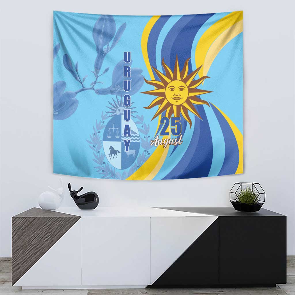 Uruguay Independence Day Tapestry Sol de Mayo Erythrina Crista Galli - Wonder Print Shop