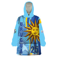 Uruguay Independence Day Wearable Blanket Hoodie Sol de Mayo Erythrina Crista Galli - Wonder Print Shop