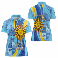 Uruguay Independence Day Women Polo Shirt Sol de Mayo Erythrina Crista Galli - Wonder Print Shop