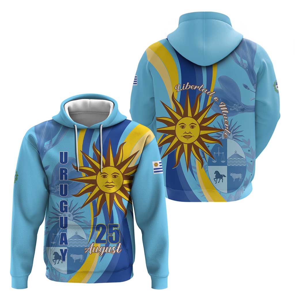 Uruguay Independence Day Zip Hoodie Sol de Mayo Erythrina Crista Galli - Wonder Print Shop