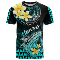 Hawaii T Shirt Polynesian Shark with Kakau Turquoise Version - Wonder Print Shop