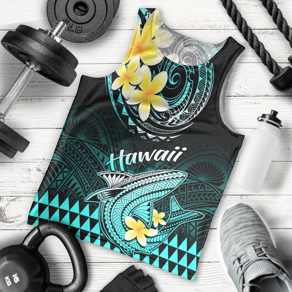 personalised-hawaii-men-tank-top-polynesian-shark-with-kakau-turquoise-version