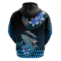 Hawaii Hoodie Polynesian Shark with Kakau Blue Version - Wonder Print Shop