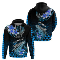 Hawaii Hoodie Polynesian Shark with Kakau Blue Version - Wonder Print Shop