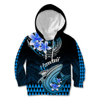Hawaii Kid Hoodie Polynesian Shark with Kakau Blue Version - Wonder Print Shop