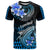 Hawaii T Shirt Polynesian Shark with Kakau Blue Version - Wonder Print Shop