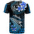 Hawaii T Shirt Polynesian Shark with Kakau Blue Version - Wonder Print Shop