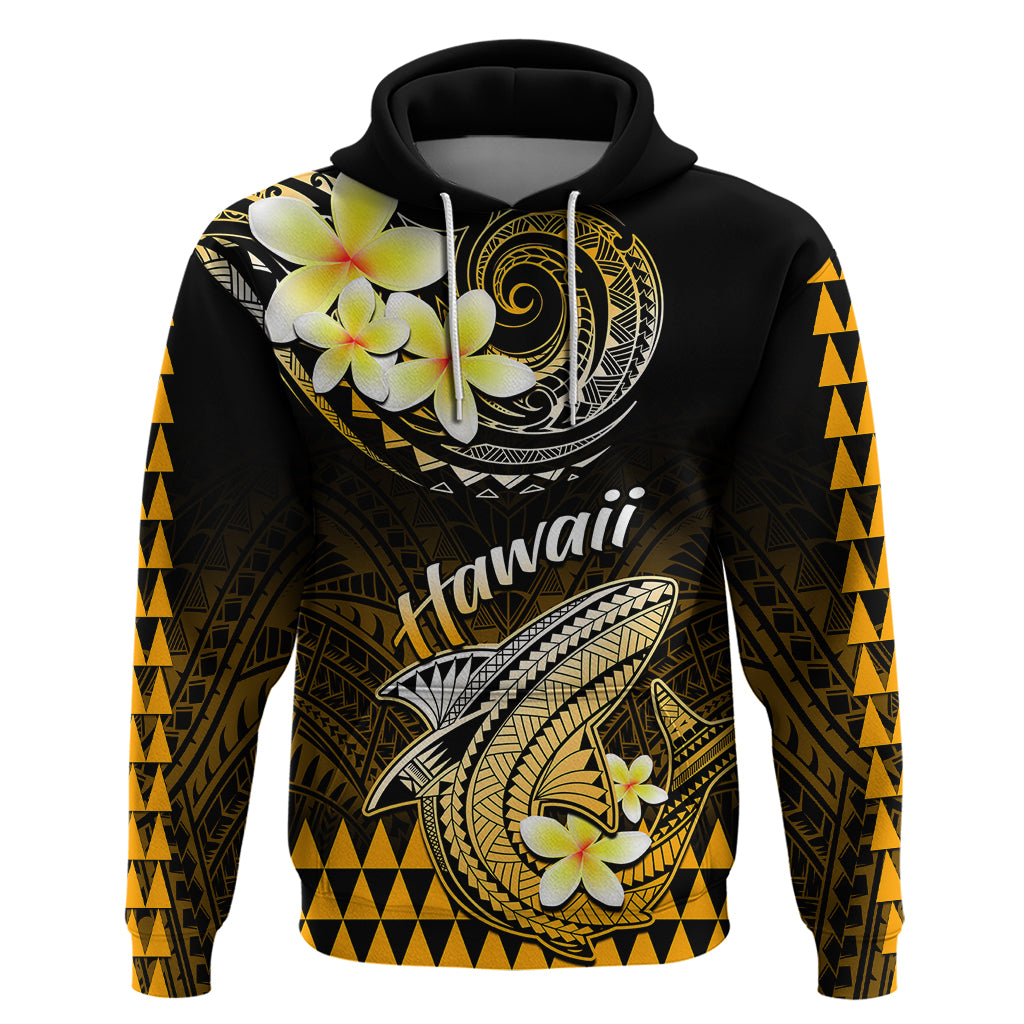 Hawaii Hoodie Polynesian Shark with Kakau Gold Version - Wonder Print Shop