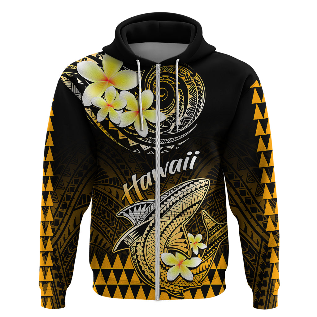 Hawaii Hoodie Polynesian Shark with Kakau Gold Version - Wonder Print Shop