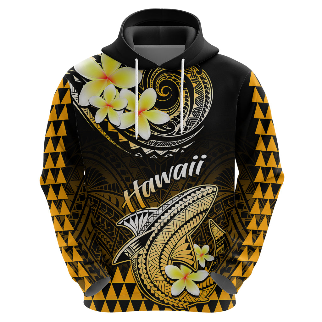 Hawaii Hoodie Polynesian Shark with Kakau Gold Version - Wonder Print Shop