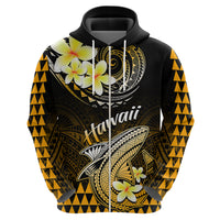 Hawaii Hoodie Polynesian Shark with Kakau Gold Version - Wonder Print Shop