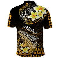 Hawaii Polo Shirt Polynesian Shark with Kakau Gold Version - Wonder Print Shop