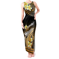 Hawaii Tank Maxi Dress Polynesian Shark with Kakau Gold Version - Wonder Print Shop