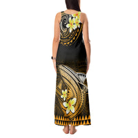Hawaii Tank Maxi Dress Polynesian Shark with Kakau Gold Version - Wonder Print Shop