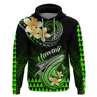 Hawaii Hoodie Polynesian Shark with Kakau Green Version - Wonder Print Shop