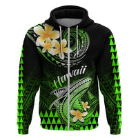 Hawaii Hoodie Polynesian Shark with Kakau Green Version - Wonder Print Shop