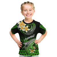 Hawaii Kid T Shirt Polynesian Shark with Kakau Green Version - Wonder Print Shop