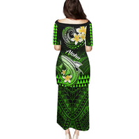 Hawaii Puletasi Polynesian Shark with Kakau Green Version - Wonder Print Shop