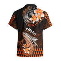 Hawaii Hawaiian Shirt Polynesian Shark with Kakau Orange Version - Wonder Print Shop