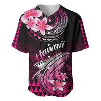 Hawaii Baseball Jersey Polynesian Shark with Kakau Pink Version - Wonder Print Shop