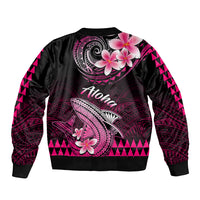 Hawaii Bomber Jacket Polynesian Shark with Kakau Pink Version - Wonder Print Shop