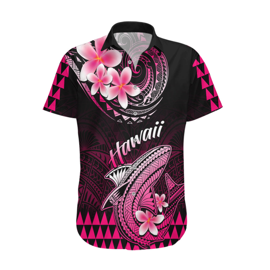 Hawaii Hawaiian Shirt Polynesian Shark with Kakau Pink Version - Wonder Print Shop