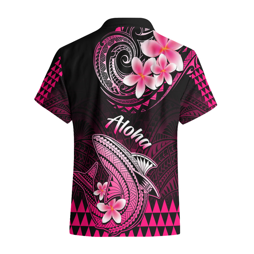 Hawaii Hawaiian Shirt Polynesian Shark with Kakau Pink Version - Wonder Print Shop
