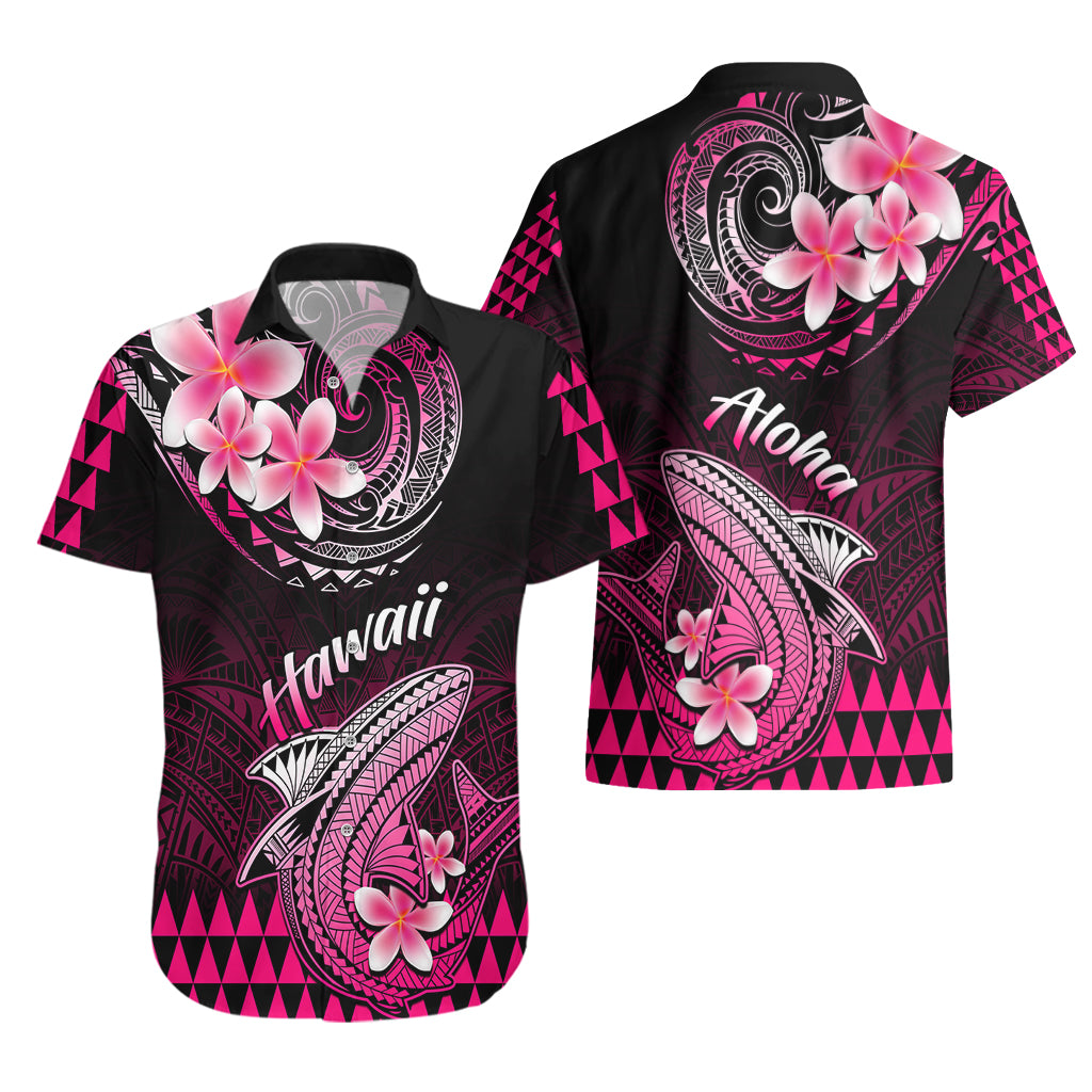 Hawaii Hawaiian Shirt Polynesian Shark with Kakau Pink Version - Wonder Print Shop