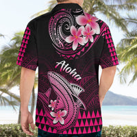 Hawaii Hawaiian Shirt Polynesian Shark with Kakau Pink Version - Wonder Print Shop