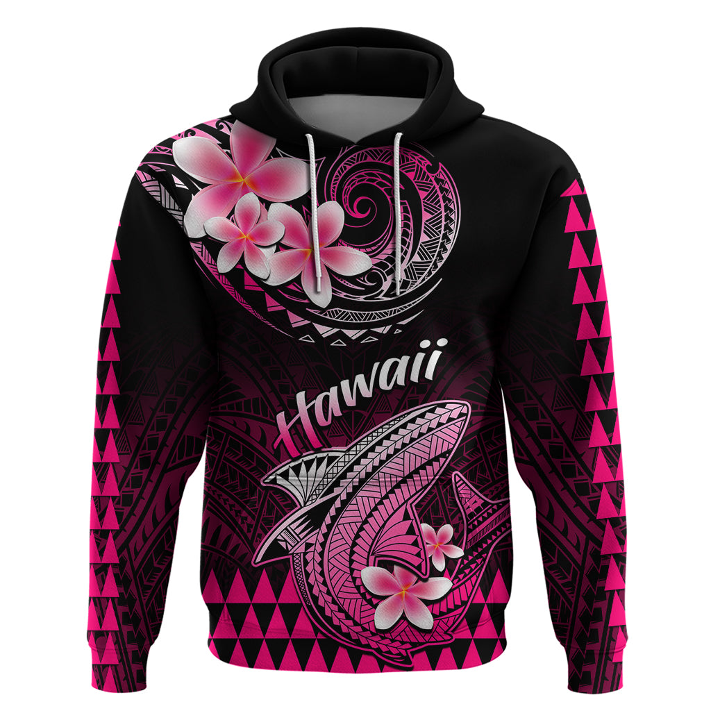Hawaii Hoodie Polynesian Shark with Kakau Pink Version - Wonder Print Shop