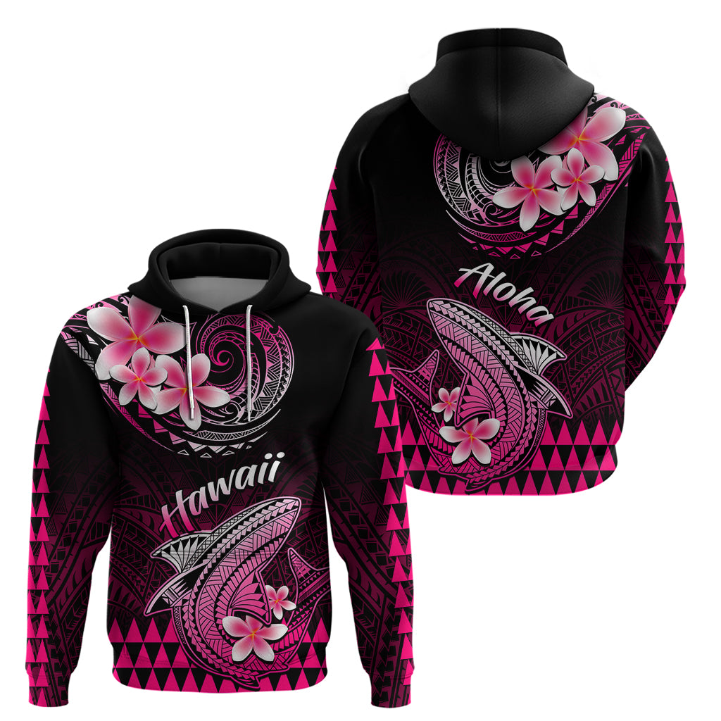 Hawaii Hoodie Polynesian Shark with Kakau Pink Version - Wonder Print Shop
