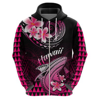 Hawaii Hoodie Polynesian Shark with Kakau Pink Version - Wonder Print Shop