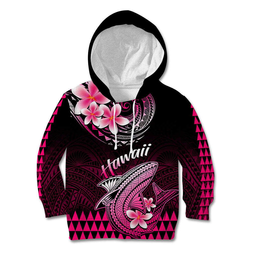 Hawaii Kid Hoodie Polynesian Shark with Kakau Pink Version - Wonder Print Shop