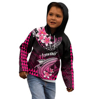 Hawaii Kid Hoodie Polynesian Shark with Kakau Pink Version - Wonder Print Shop
