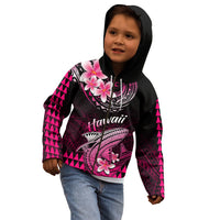 Hawaii Kid Hoodie Polynesian Shark with Kakau Pink Version - Wonder Print Shop