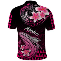 Hawaii Polo Shirt Polynesian Shark with Kakau Pink Version - Wonder Print Shop