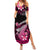 Hawaii Summer Maxi Dress Polynesian Shark with Kakau Pink Version - Wonder Print Shop