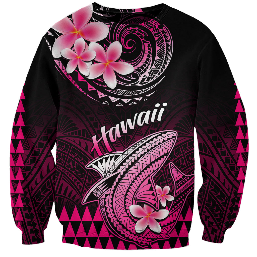 Hawaii Sweatshirt Polynesian Shark with Kakau Pink Version - Wonder Print Shop