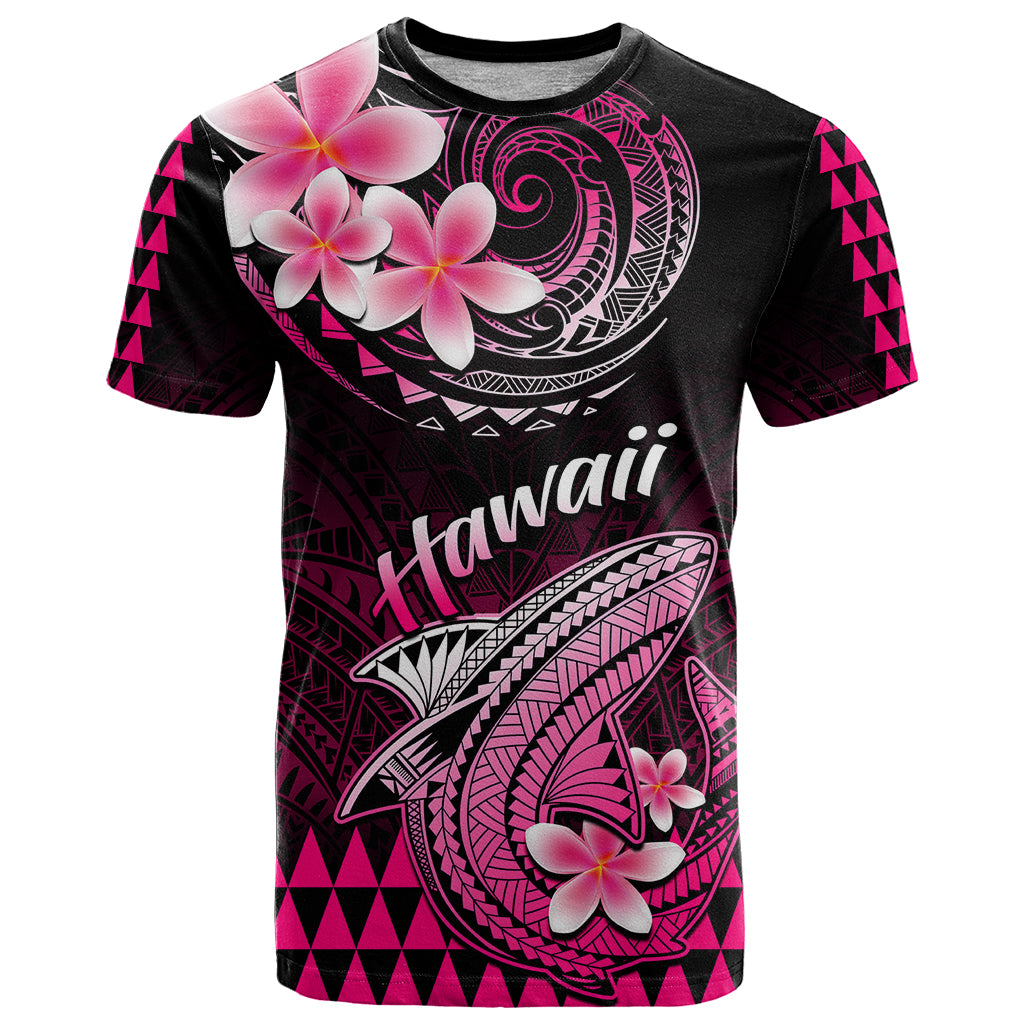Hawaii T Shirt Polynesian Shark with Kakau Pink Version - Wonder Print Shop