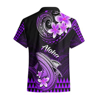 Hawaii Hawaiian Shirt Polynesian Shark with Kakau Purple Version - Wonder Print Shop