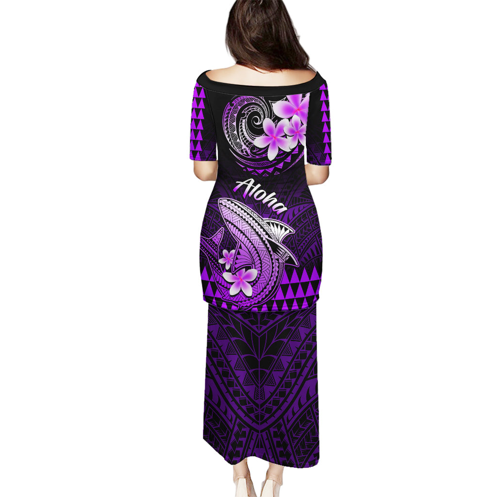 Hawaii Puletasi Polynesian Shark with Kakau Purple Version - Wonder Print Shop