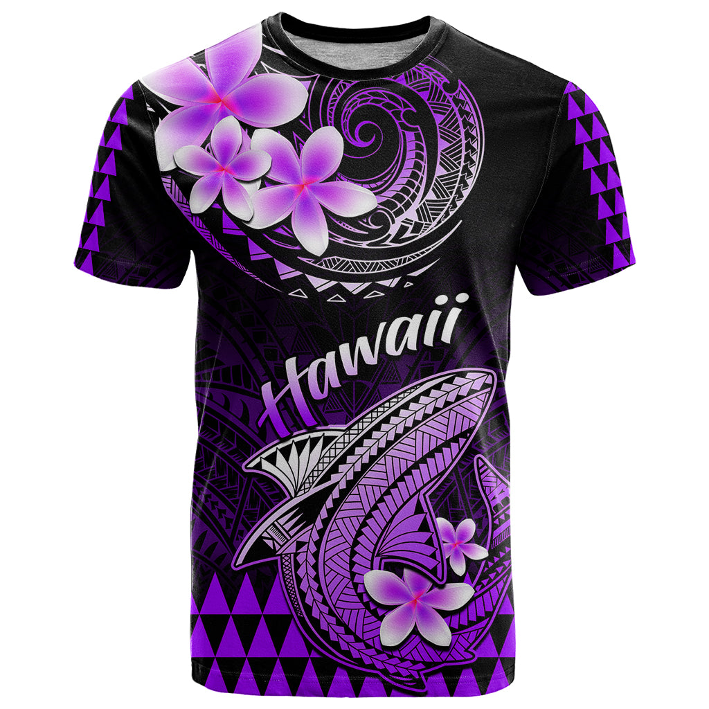 Hawaii T Shirt Polynesian Shark with Kakau Purple Version - Wonder Print Shop