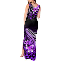 Hawaii Tank Maxi Dress Polynesian Shark with Kakau Purple Version - Wonder Print Shop