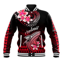 Hawaii Baseball Jacket Polynesian Shark with Kakau Red Version - Wonder Print Shop